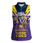 Personalised Storm Spirit Women Sleeveless Polo Shirt Grand Final Champions 2025 - Aussie Hoodie