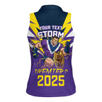 Personalised Storm Spirit Women Sleeveless Polo Shirt Grand Final Champions 2025 - Aussie Hoodie