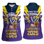 Personalised Storm Spirit Women Sleeveless Polo Shirt Grand Final Champions 2025 - Aussie Hoodie
