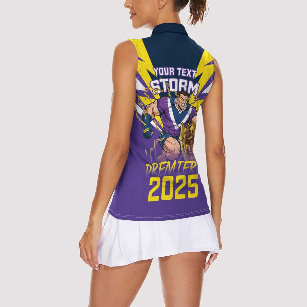 Personalised Storm Spirit Women Sleeveless Polo Shirt Grand Final Champions 2025 - Aussie Hoodie