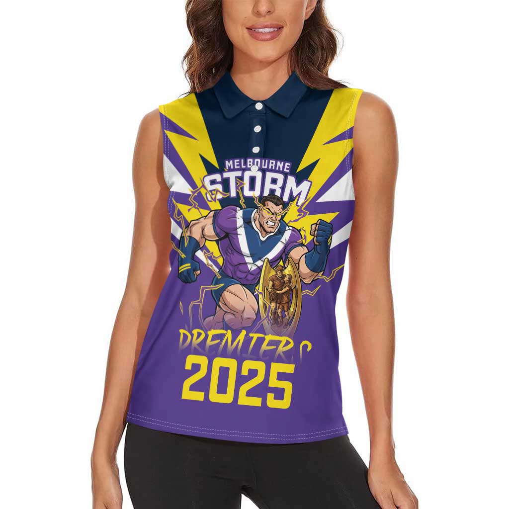 Personalised Storm Spirit Women Sleeveless Polo Shirt Grand Final Champions 2025 - Aussie Hoodie