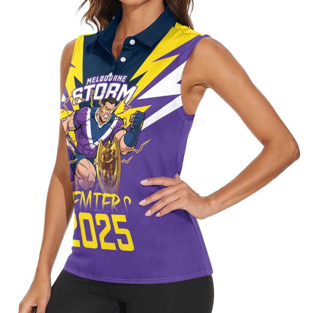 Personalised Storm Spirit Women Sleeveless Polo Shirt Grand Final Champions 2025 - Aussie Hoodie