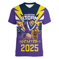 Personalised Storm Spirit Women V-Neck T-Shirt Grand Final Champions 2025 - Aussie Hoodie