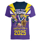 Personalised Storm Spirit Women V-Neck T-Shirt Grand Final Champions 2025 - Aussie Hoodie