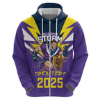 Personalised Storm Spirit Zip Hoodie Grand Final Champions 2025 - Aussie Hoodie