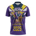Personalised Storm Spirit Zipper Polo Shirt Grand Final Champions 2025 - Aussie Hoodie