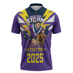 Personalised Storm Spirit Zipper Polo Shirt Grand Final Champions 2025 - Aussie Hoodie
