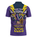 Personalised Storm Spirit Zipper Polo Shirt Grand Final Champions 2025 - Aussie Hoodie
