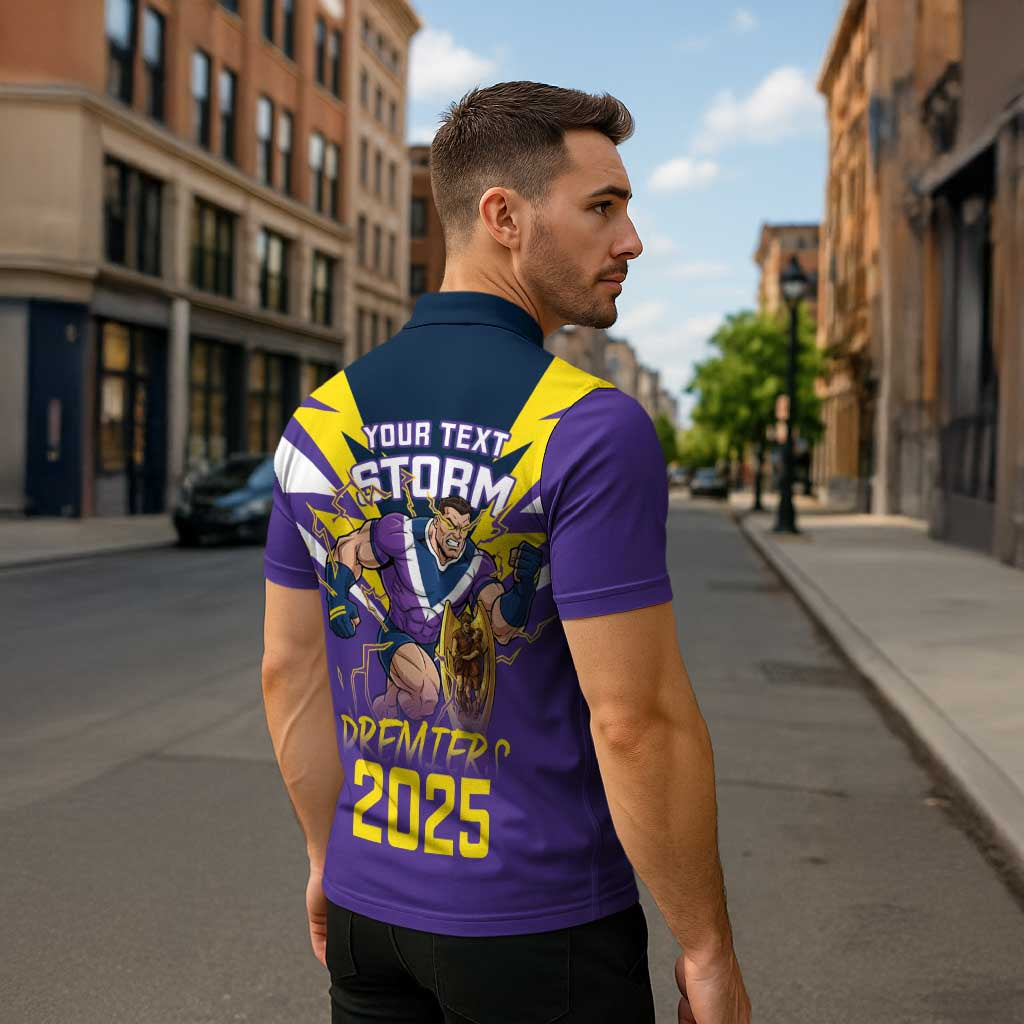 Personalised Storm Spirit Zipper Polo Shirt Grand Final Champions 2025 - Aussie Hoodie