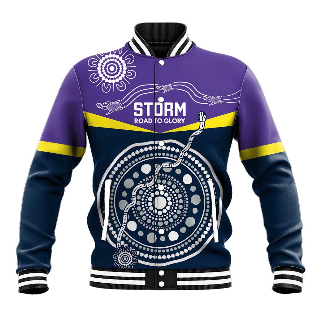 Custom Storm Spirit Baseball Jacket Road to Glory Indigenous Aboriginal - Aussie Hoodie