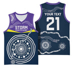 Custom Storm Spirit Basketball Jersey Road to Glory Indigenous Aboriginal - Aussie Hoodie
