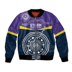 Custom Storm Spirit Bomber Jacket Road to Glory Indigenous Aboriginal - Aussie Hoodie