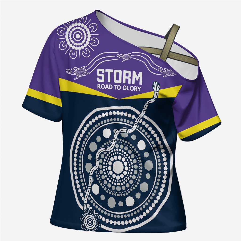 Custom Storm Spirit Cross Shoulder Shirt Road to Glory Indigenous Aboriginal - Aussie Hoodie