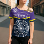 Custom Storm Spirit Cross Shoulder Shirt Road to Glory Indigenous Aboriginal - Aussie Hoodie
