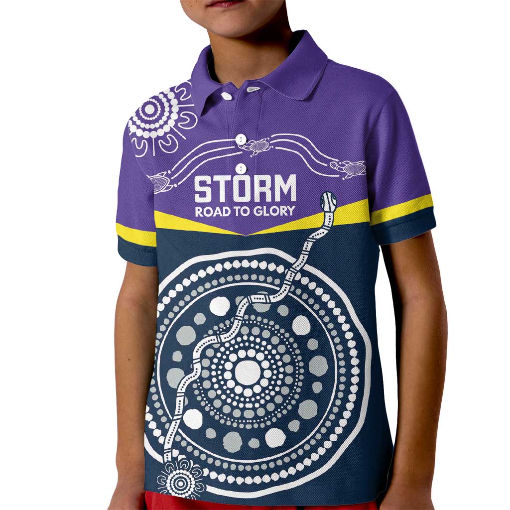 Custom Storm Spirit Kid Polo Shirt Road to Glory Indigenous Aboriginal - Aussie Hoodie
