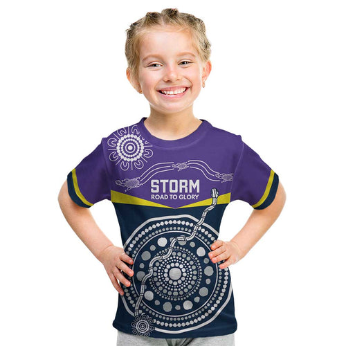 Custom Storm Spirit Kid T Shirt Road to Glory Indigenous Aboriginal - Aussie Hoodie