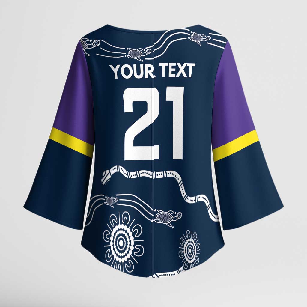 Custom Storm Spirit Kimono Sleeve Blouse Road to Glory Indigenous Aboriginal - Aussie Hoodie