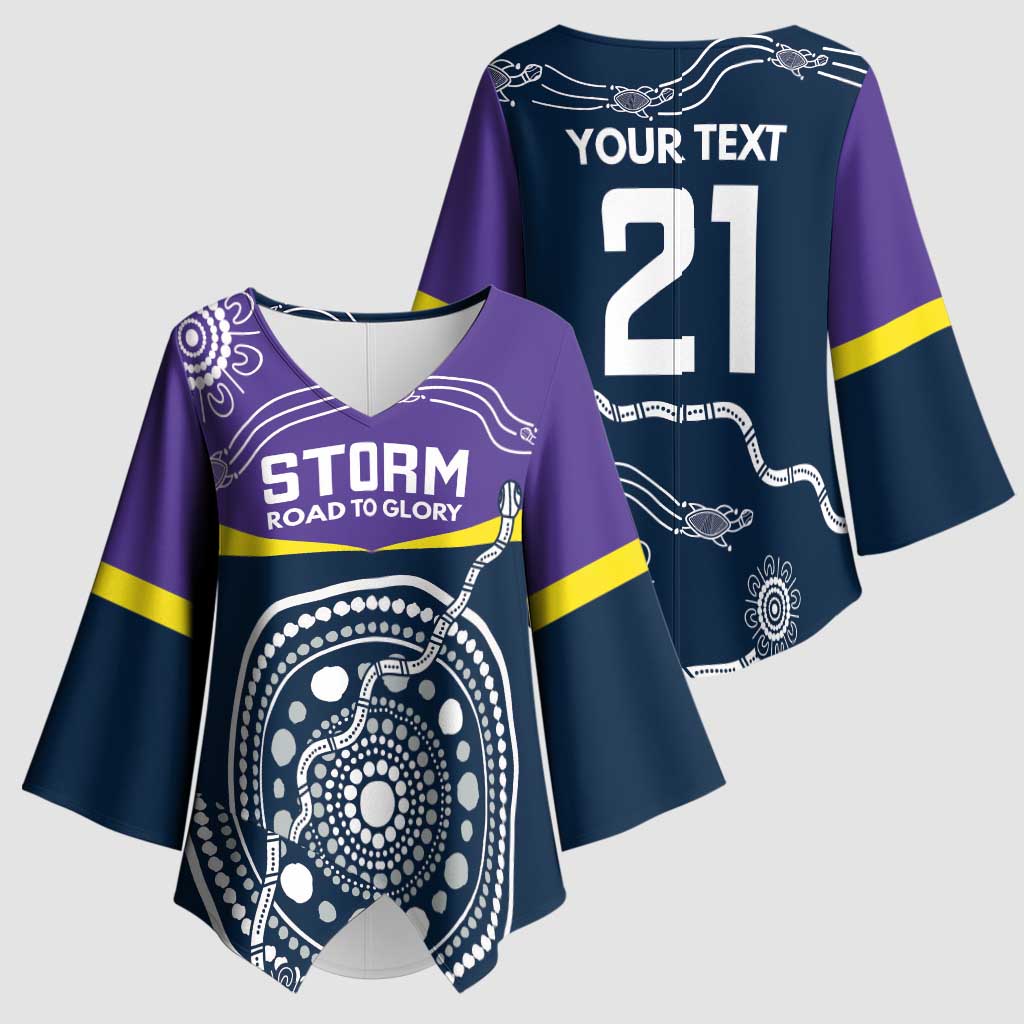 Custom Storm Spirit Kimono Sleeve Blouse Road to Glory Indigenous Aboriginal - Aussie Hoodie