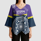 Custom Storm Spirit Kimono Sleeve Blouse Road to Glory Indigenous Aboriginal - Aussie Hoodie