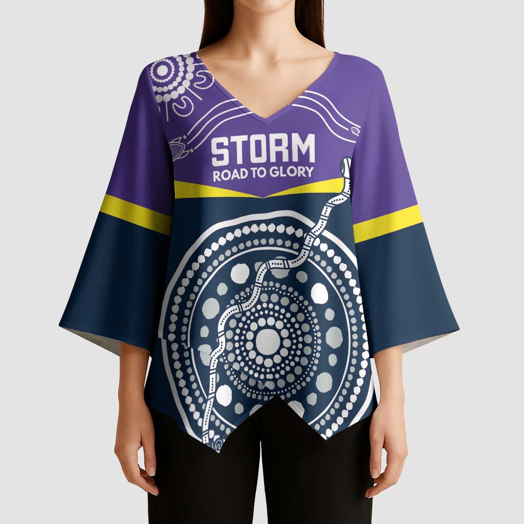 Custom Storm Spirit Kimono Sleeve Blouse Road to Glory Indigenous Aboriginal - Aussie Hoodie