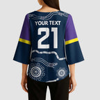 Custom Storm Spirit Kimono Sleeve Blouse Road to Glory Indigenous Aboriginal - Aussie Hoodie