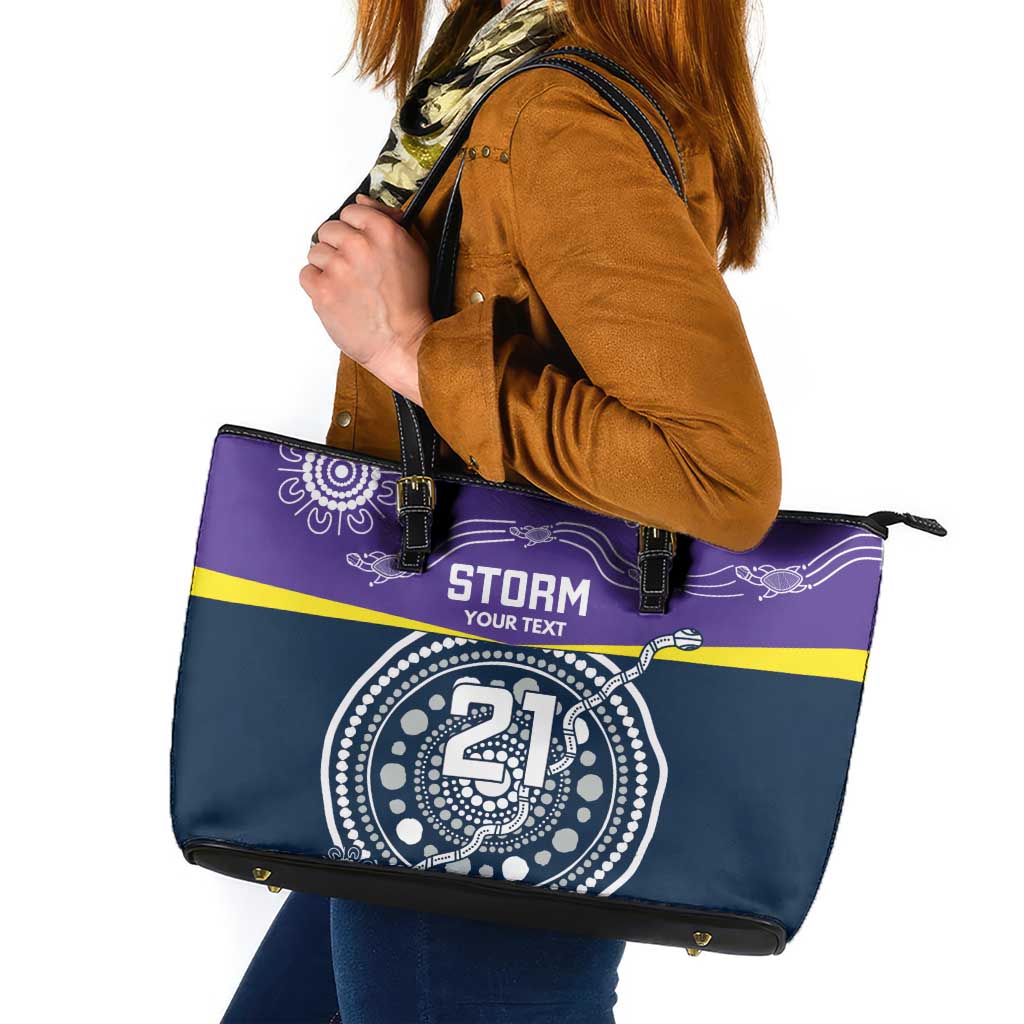 Custom Storm Spirit Leather Tote Bag Road to Glory Indigenous Aboriginal - Aussie Hoodie