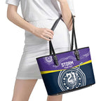 Custom Storm Spirit Leather Tote Bag Road to Glory Indigenous Aboriginal - Aussie Hoodie