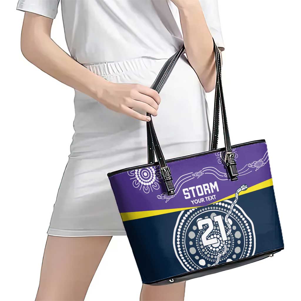 Custom Storm Spirit Leather Tote Bag Road to Glory Indigenous Aboriginal - Aussie Hoodie