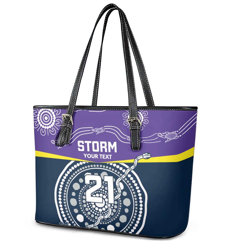 Custom Storm Spirit Leather Tote Bag Road to Glory Indigenous Aboriginal - Aussie Hoodie
