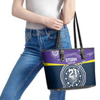 Custom Storm Spirit Leather Tote Bag Road to Glory Indigenous Aboriginal - Aussie Hoodie