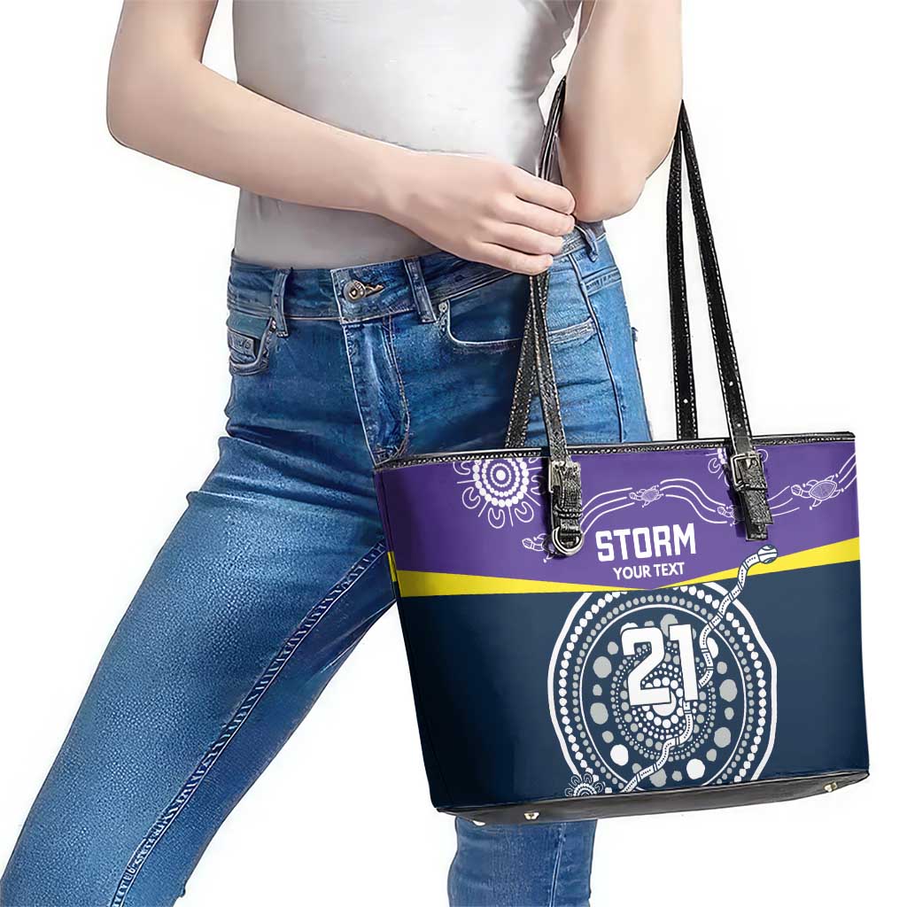 Custom Storm Spirit Leather Tote Bag Road to Glory Indigenous Aboriginal - Aussie Hoodie