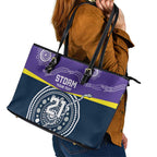 Custom Storm Spirit Leather Tote Bag Road to Glory Indigenous Aboriginal - Aussie Hoodie
