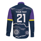 Custom Storm Spirit Long Sleeve Button Shirt Road to Glory Indigenous Aboriginal - Aussie Hoodie
