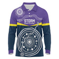 Custom Storm Spirit Long Sleeve Polo Shirt Road to Glory Indigenous Aboriginal - Aussie Hoodie