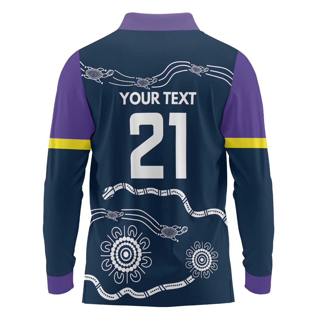 Custom Storm Spirit Long Sleeve Polo Shirt Road to Glory Indigenous Aboriginal - Aussie Hoodie