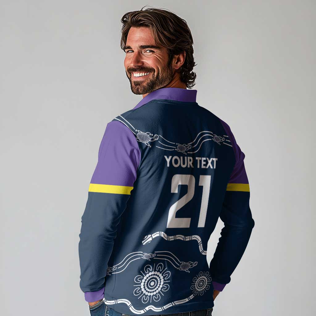 Custom Storm Spirit Long Sleeve Polo Shirt Road to Glory Indigenous Aboriginal - Aussie Hoodie