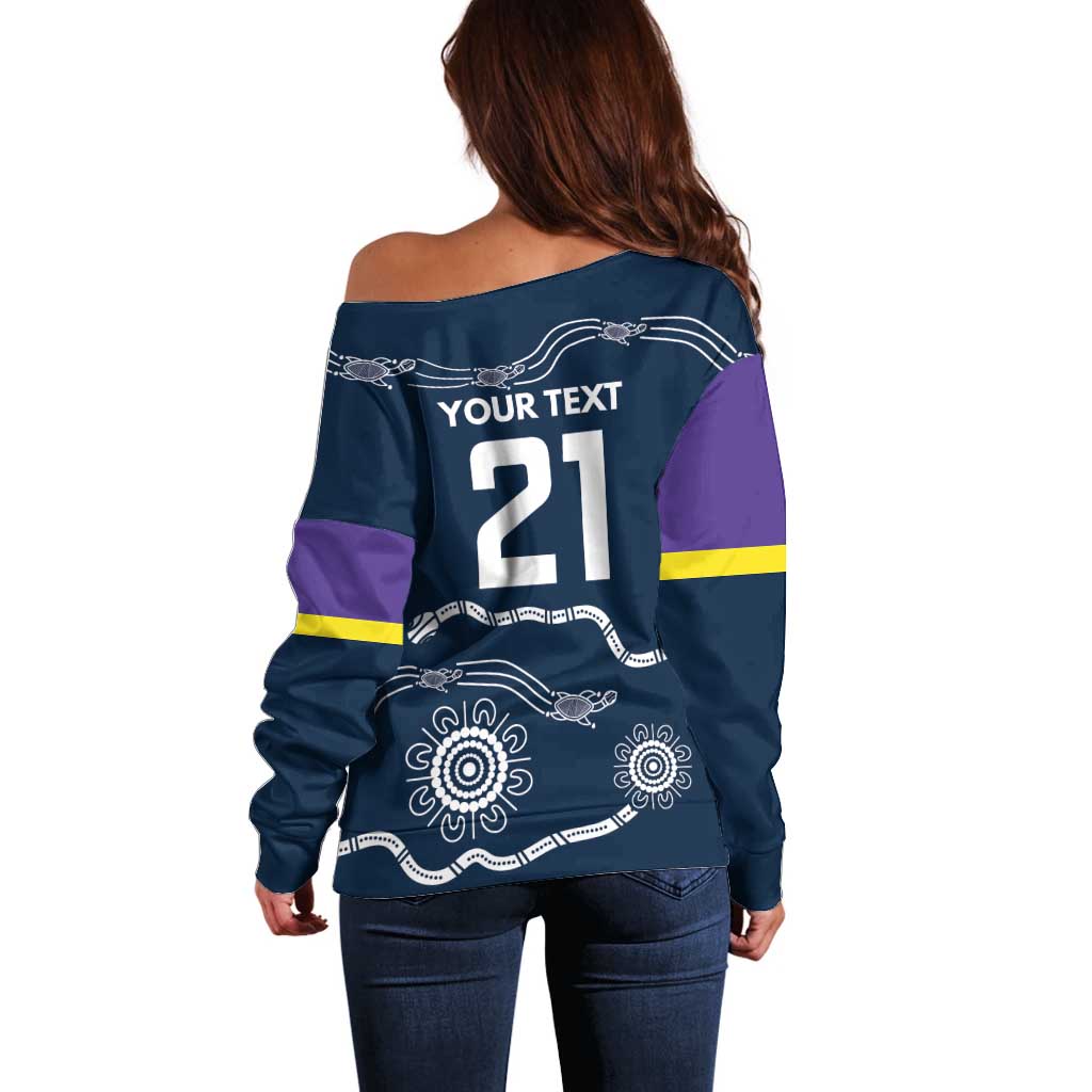 Custom Storm Spirit Off Shoulder Sweater Road to Glory Indigenous Aboriginal - Aussie Hoodie