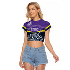 Custom Storm Spirit Raglan Cropped T Shirt Road to Glory Indigenous Aboriginal - Aussie Hoodie