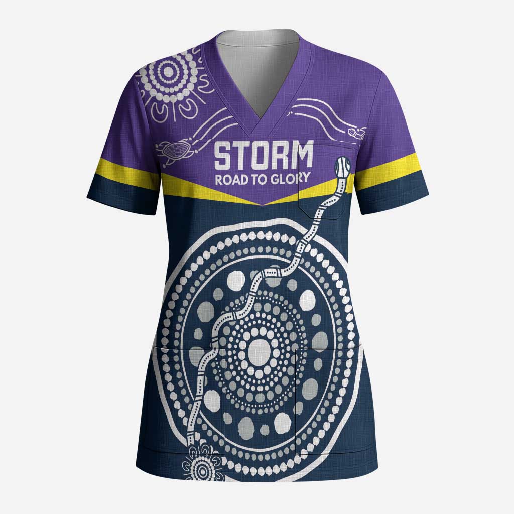 Custom Storm Spirit Scrub Top Road to Glory Indigenous Aboriginal - Aussie Hoodie