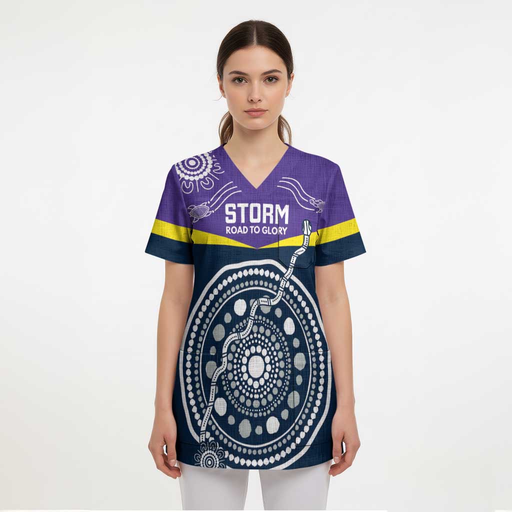 Custom Storm Spirit Scrub Top Road to Glory Indigenous Aboriginal - Aussie Hoodie