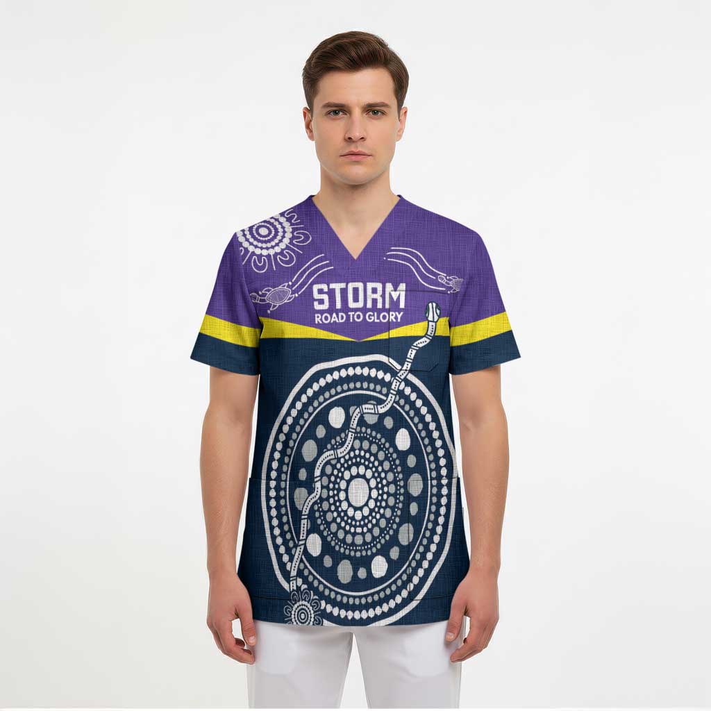 Custom Storm Spirit Scrub Top Road to Glory Indigenous Aboriginal - Aussie Hoodie