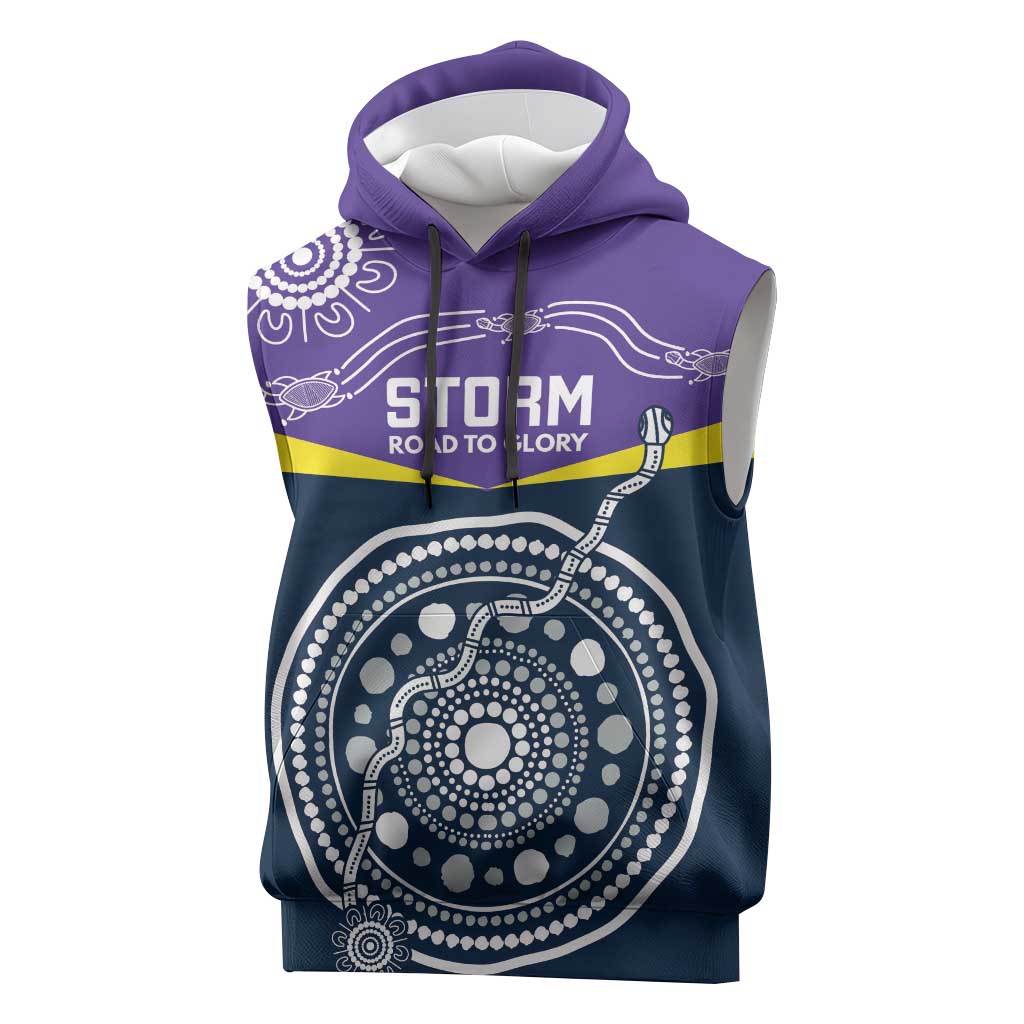 Custom Storm Spirit Sleeveless Hoodie Road to Glory Indigenous Aboriginal - Aussie Hoodie