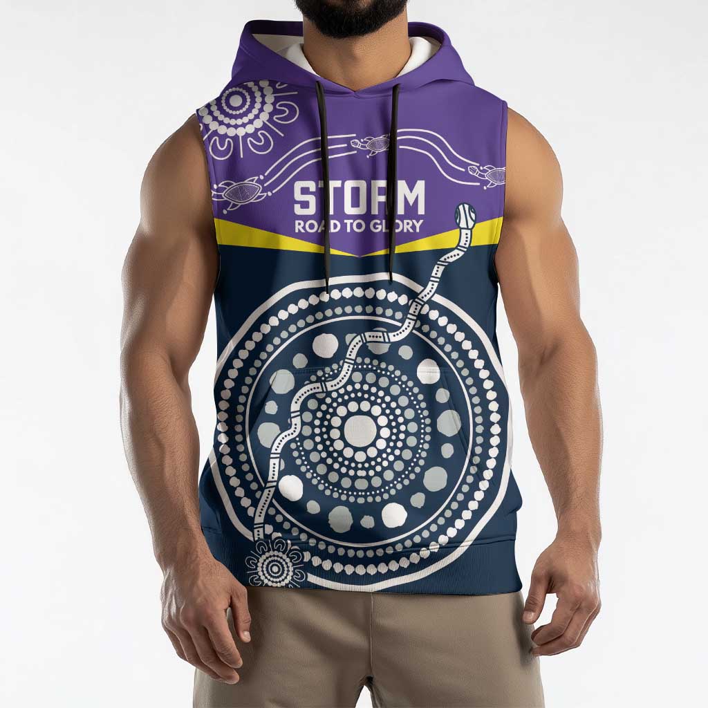 Custom Storm Spirit Sleeveless Hoodie Road to Glory Indigenous Aboriginal - Aussie Hoodie