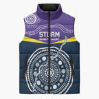 Custom Storm Spirit Sleeveless Puffer Jacket Road to Glory Indigenous Aboriginal - Aussie Hoodie