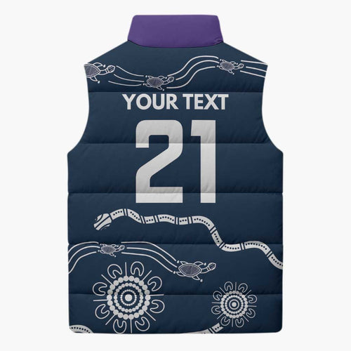 Custom Storm Spirit Sleeveless Puffer Jacket Road to Glory Indigenous Aboriginal - Aussie Hoodie
