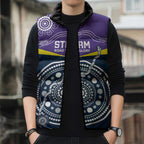 Custom Storm Spirit Sleeveless Puffer Jacket Road to Glory Indigenous Aboriginal - Aussie Hoodie