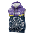 Custom Storm Spirit Sleeveless Zip Hoodie Road to Glory Indigenous Aboriginal LT9