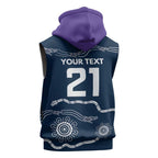 Custom Storm Spirit Sleeveless Zip Hoodie Road to Glory Indigenous Aboriginal LT9