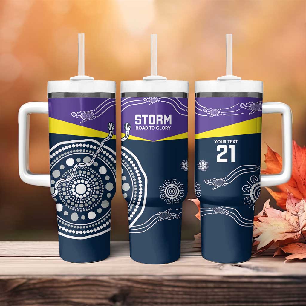 Custom Storm Spirit Tumbler With Handle Road to Glory Indigenous Aboriginal - Aussie Hoodie