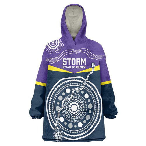Custom Storm Spirit Wearable Blanket Hoodie Road to Glory Indigenous Aboriginal - Aussie Hoodie